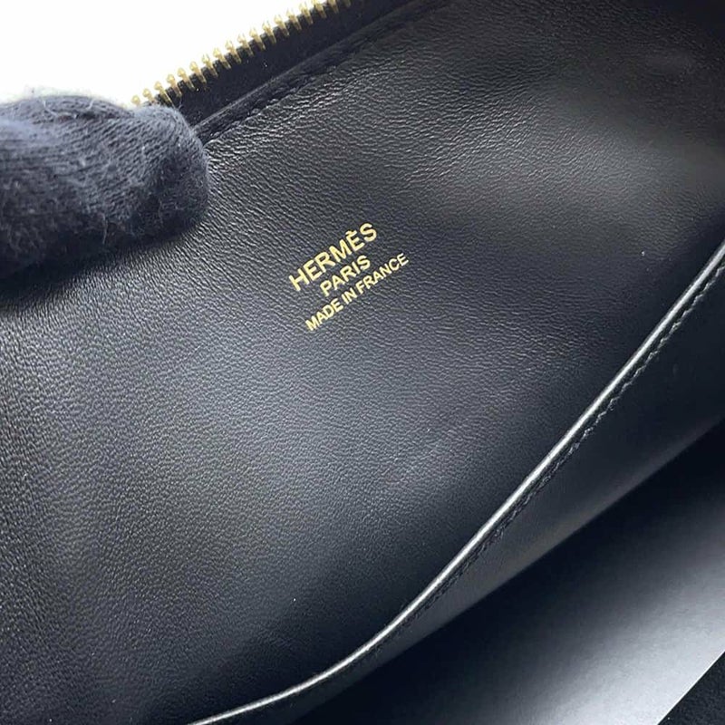 エルメス ボリード1923 ミニ ブラック/ゴールド金具 シェブルミゾル A刻印 2wayショルダー 黒