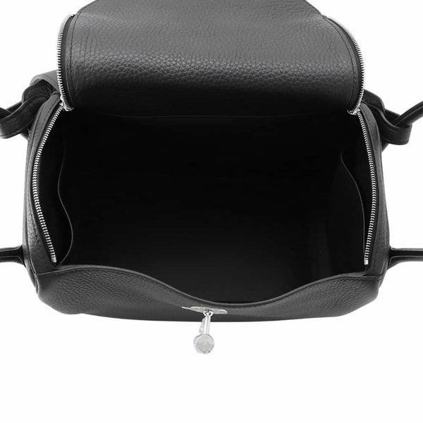 エルメス ハンドバッグ リンディ26 ブラック/シルバー金具 トリヨンクレマンス K刻印 2wayショルダー 黒