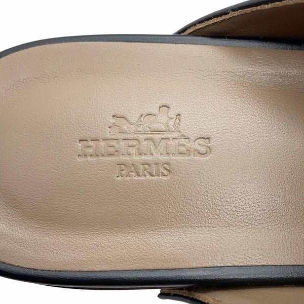 エルメス ミュール カルロッタ ケリー カーフレザー レディースサイズ38 HERMES 靴 黒
