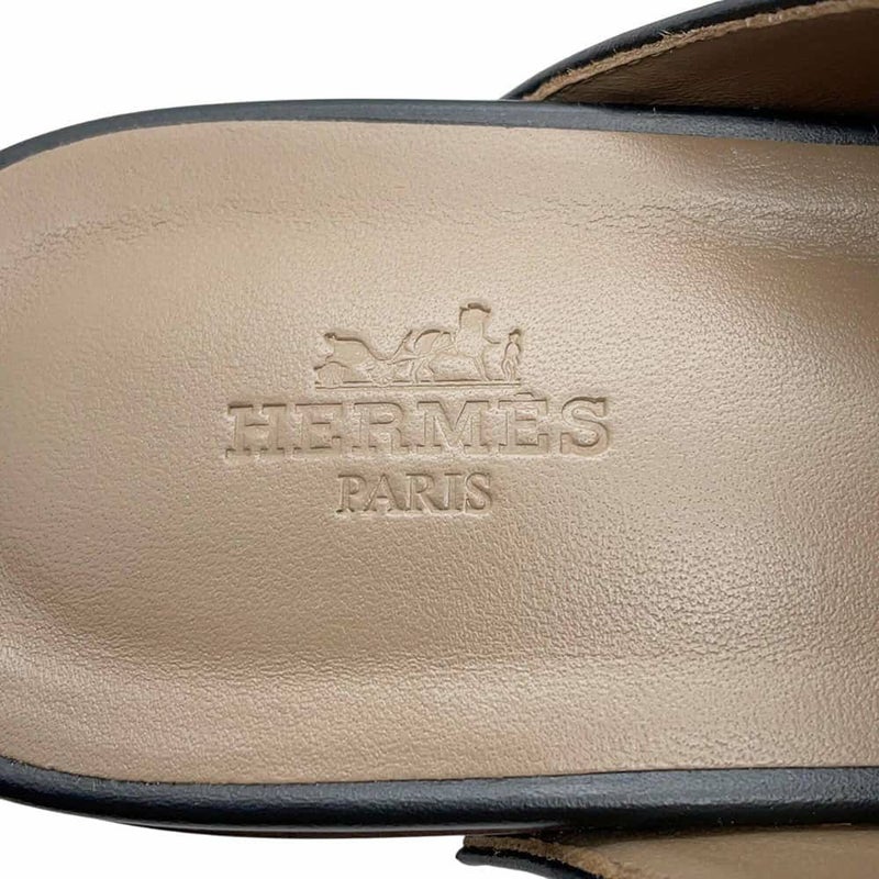 エルメス ミュール カルロッタ ケリー カーフレザー レディースサイズ38 HERMES 靴 黒