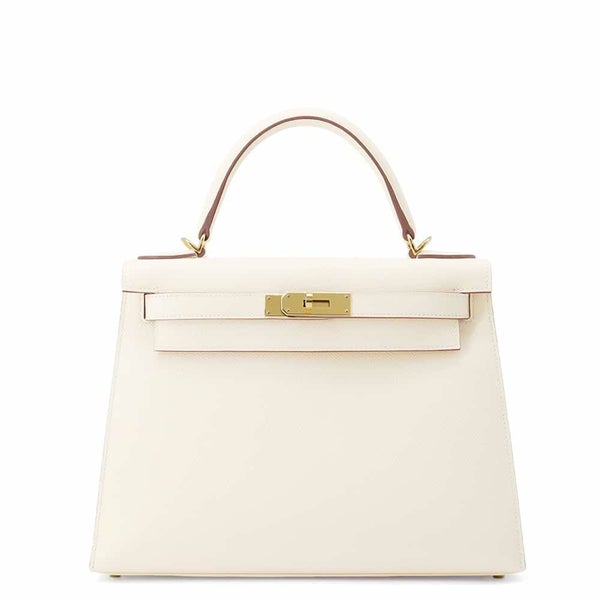 エルメス ハンドバッグ ケリー28 外縫い ナタ/ゴールド金具 エプソン U刻印 2wayショルダー