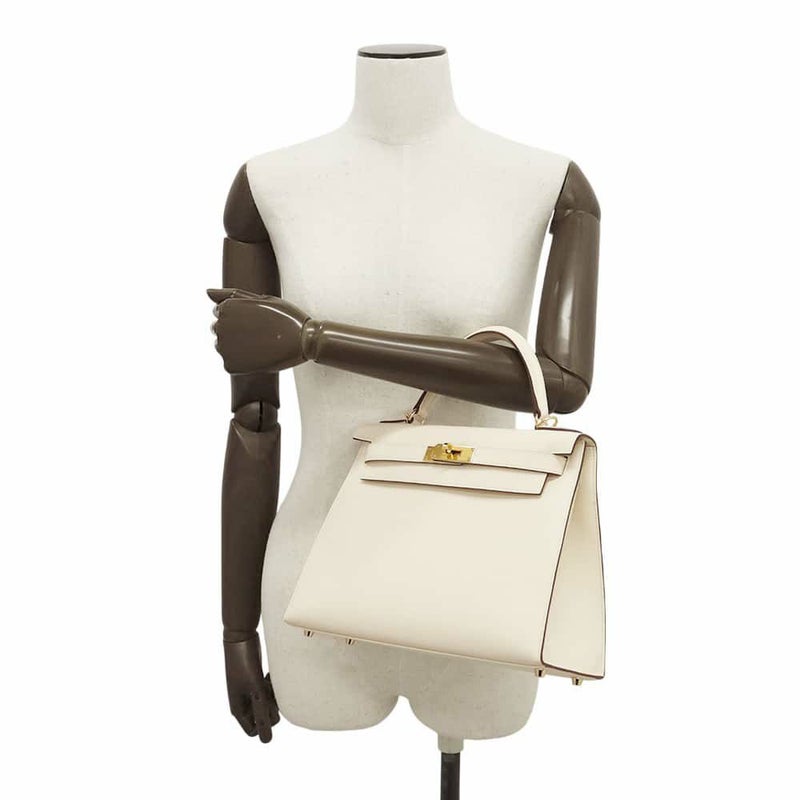 エルメス ハンドバッグ ケリー28 外縫い ナタ/ゴールド金具 エプソン U刻印 2wayショルダー