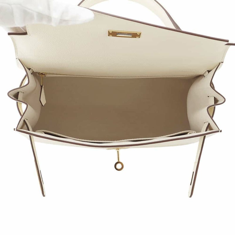 エルメス ハンドバッグ ケリー28 外縫い ナタ/ゴールド金具 エプソン U刻印 2wayショルダー