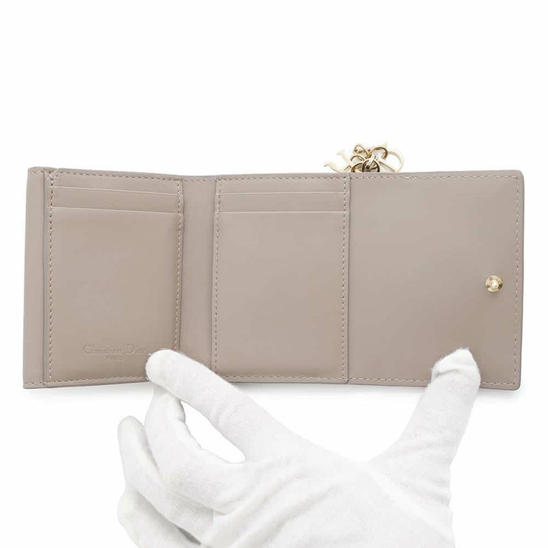 クリスチャン・ディオール 三つ折り財布 レディディオール ロータスウォレット カナージュ S0181ONMJ