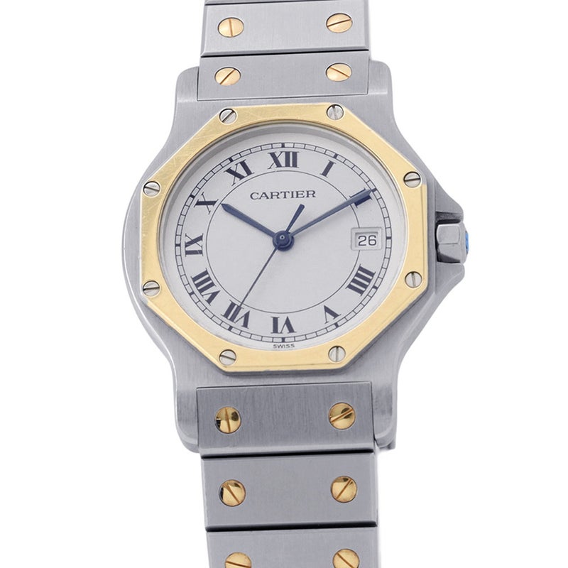 カルティエ サントスオクタゴン LM W2001583/187902 Cartier 腕時計 アイボリー文字盤 ヴィンテージ