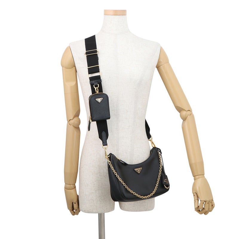 プラダ ショルダーバッグ Re-Edition 2005 サフィアーノレザー 1BH204 PRADA 2wayバッグ 黒