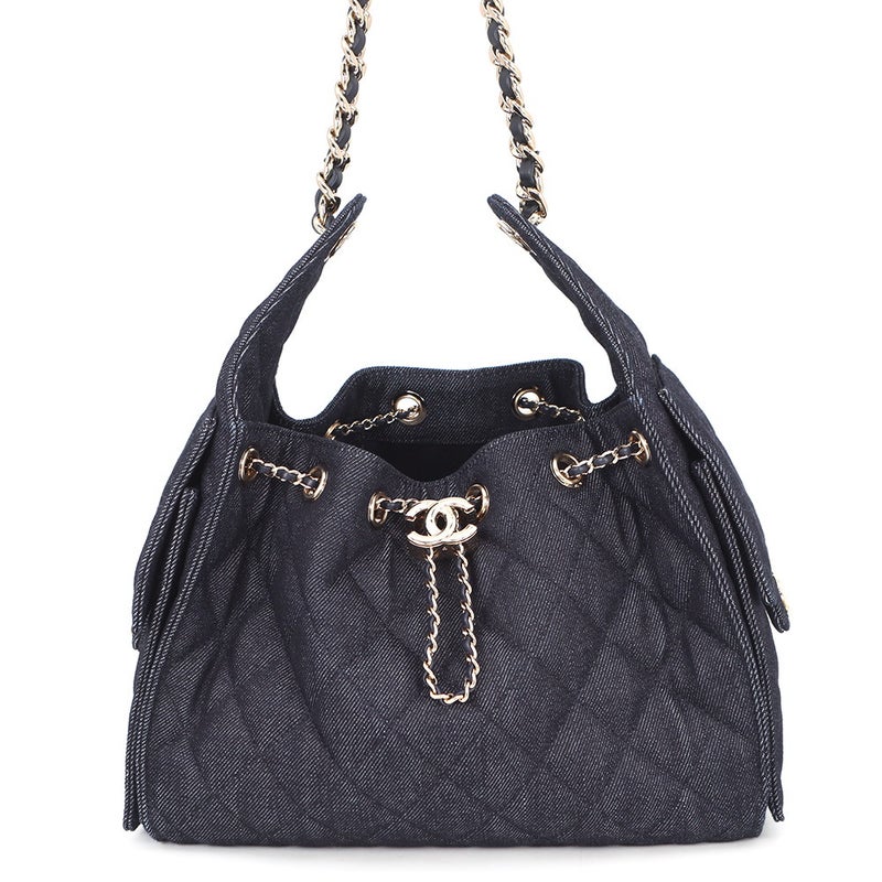 シャネル チェーンショルダーバッグ ココマーク マトラッセ CHANEL 25 スモール デニム AS5293 CHANEL 黒