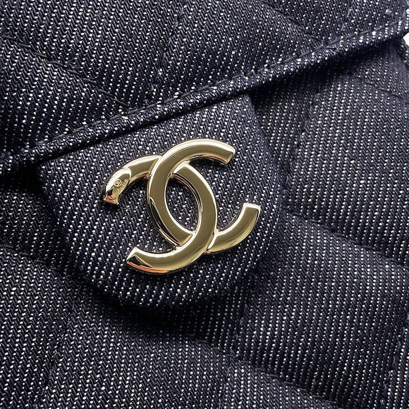 シャネル チェーンショルダーバッグ ココマーク マトラッセ CHANEL 25 スモール デニム AS5293 CHANEL 黒