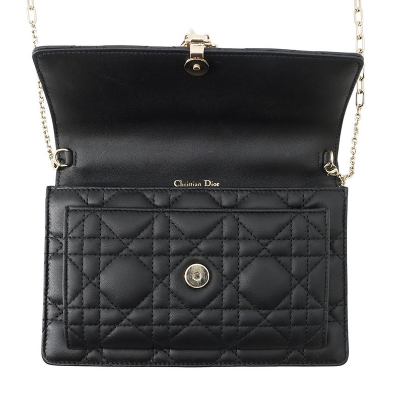 ディオール チェーンショルダーバッグ カナージュ My Dior デイリーチェーンポーチ ラムスキン S0937ONMJ 黒