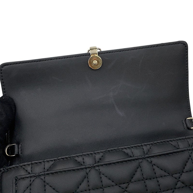 ディオール チェーンショルダーバッグ カナージュ My Dior デイリーチェーンポーチ ラムスキン S0937ONMJ 黒