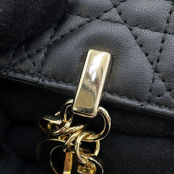 ディオール チェーンショルダーバッグ カナージュ My Dior デイリーチェーンポーチ ラムスキン S0937ONMJ 黒