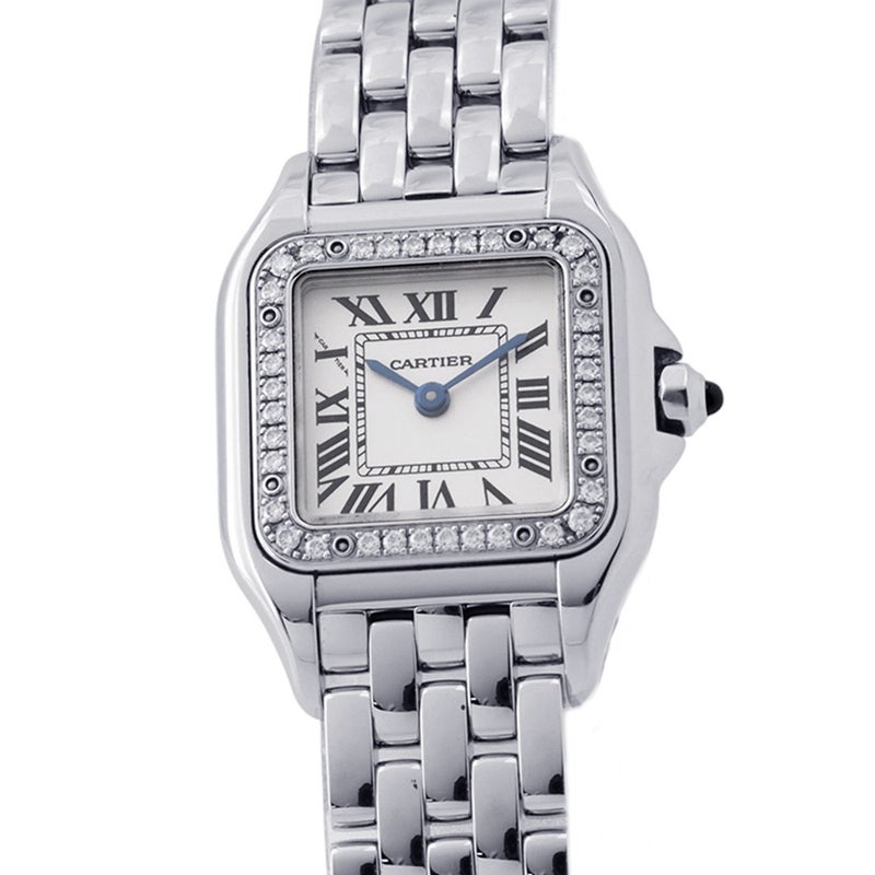 カルティエ パンテール ドゥ カルティエ SM ダイヤベゼル W4PN0007 クォーツ Cartier 腕時計 白文字盤