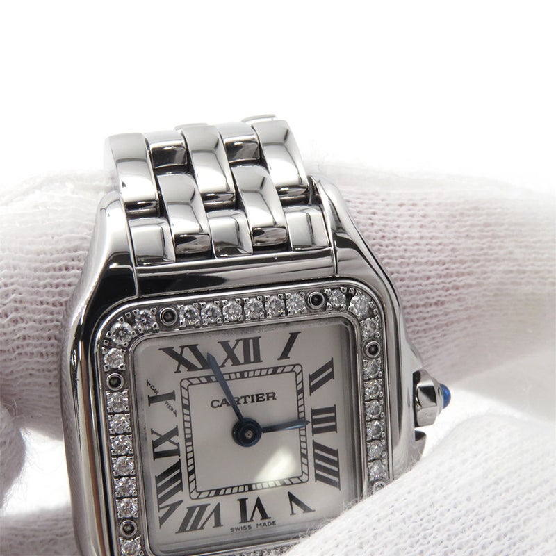 カルティエ パンテール ドゥ カルティエ SM ダイヤベゼル W4PN0007 クォーツ Cartier 腕時計 白文字盤