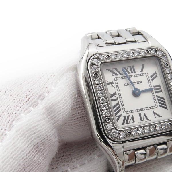カルティエ パンテール ドゥ カルティエ SM ダイヤベゼル W4PN0007 クォーツ Cartier 腕時計 白文字盤