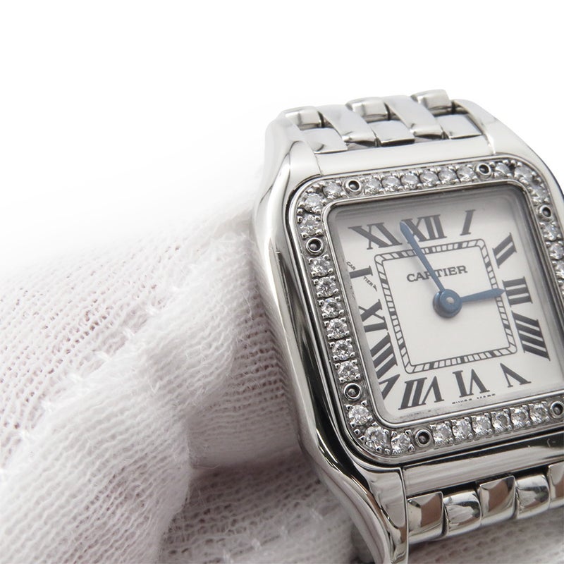 カルティエ パンテール ドゥ カルティエ SM ダイヤベゼル W4PN0007 クォーツ Cartier 腕時計 白文字盤