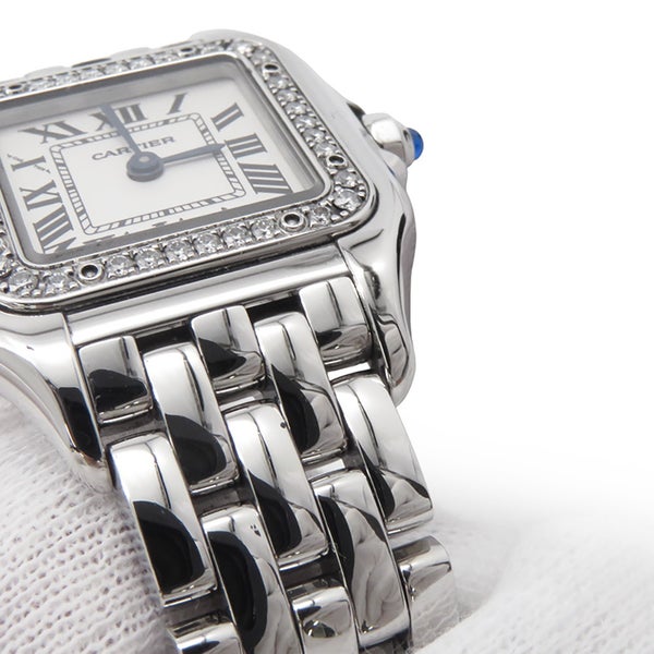 カルティエ パンテール ドゥ カルティエ SM ダイヤベゼル W4PN0007 クォーツ Cartier 腕時計 白文字盤