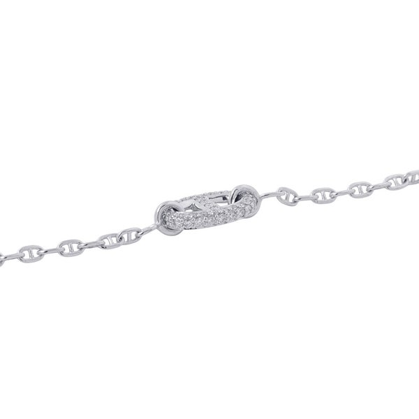 エルメス ブレスレット ニュー ファランドール ダイヤモンド 48P 計0.45ct K18WGホワイトゴールド サイズSH HERMES New Farandole