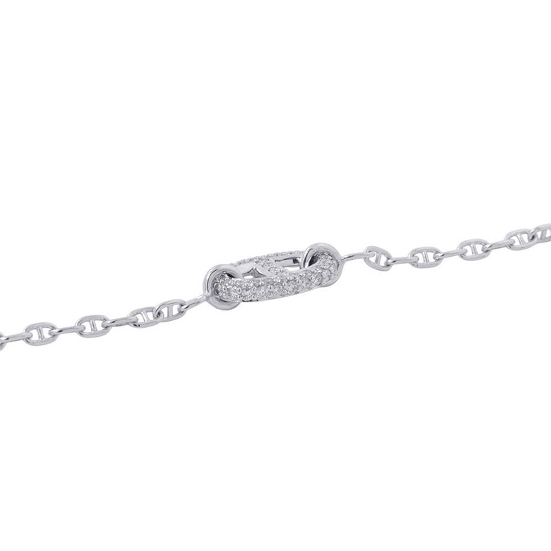 エルメス ブレスレット ニュー ファランドール ダイヤモンド 48P 計0.45ct K18WGホワイトゴールド サイズSH HERMES New Farandole