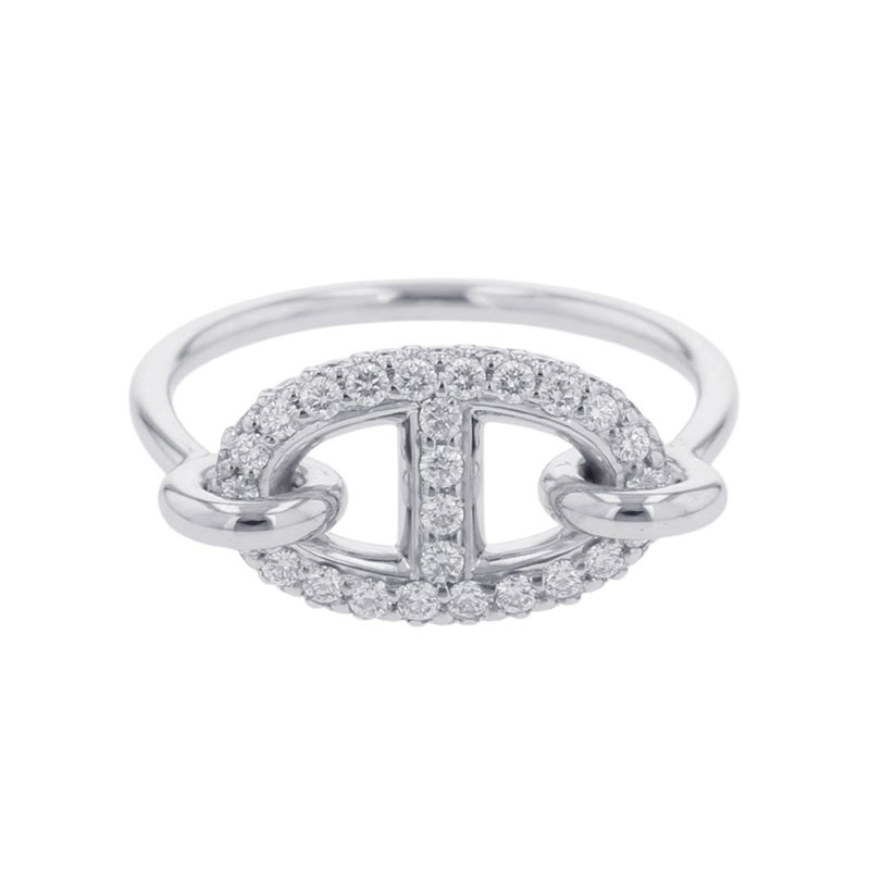エルメス リング ニュー ファランドール ダイヤモンド 48P 計0.45ct K18WGホワイトゴールド サイズ51 HERMES 指輪 New Farandole