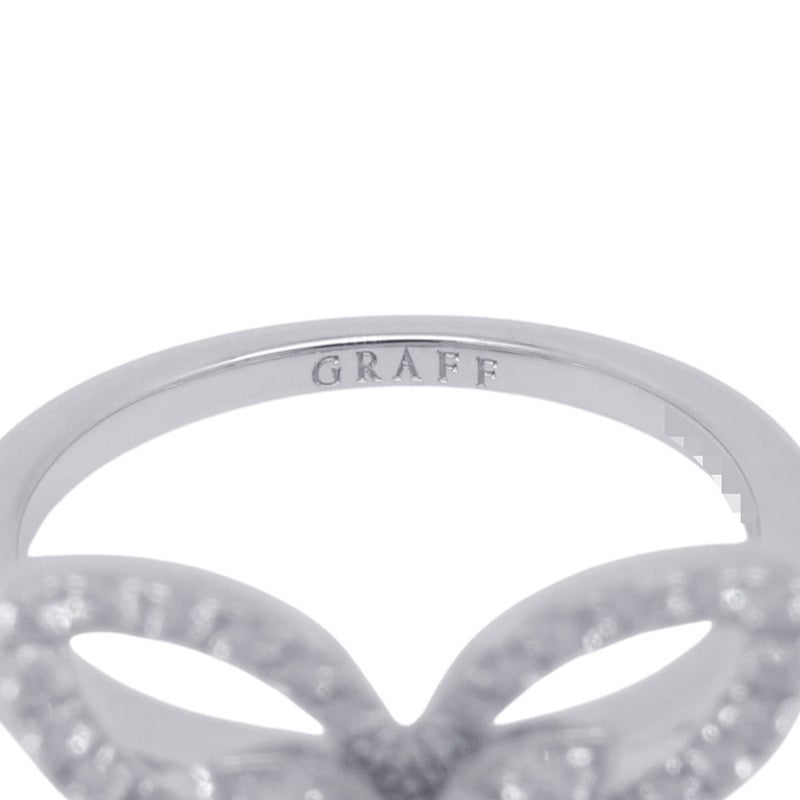 グラフ リング バタフライ シルエット ダイヤモンド ミニ ダイヤ 計0.40ct K18WGホワイトゴールド サイズ約6号 RGR769 指輪