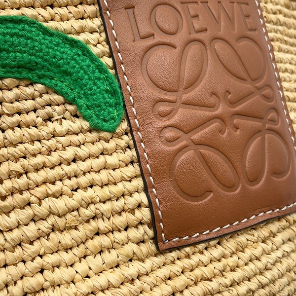 ロエベ ショルダーバッグ パウラズイビザ コラボ タートル ラフィア LOEWE バスケットバッグ ポシェット