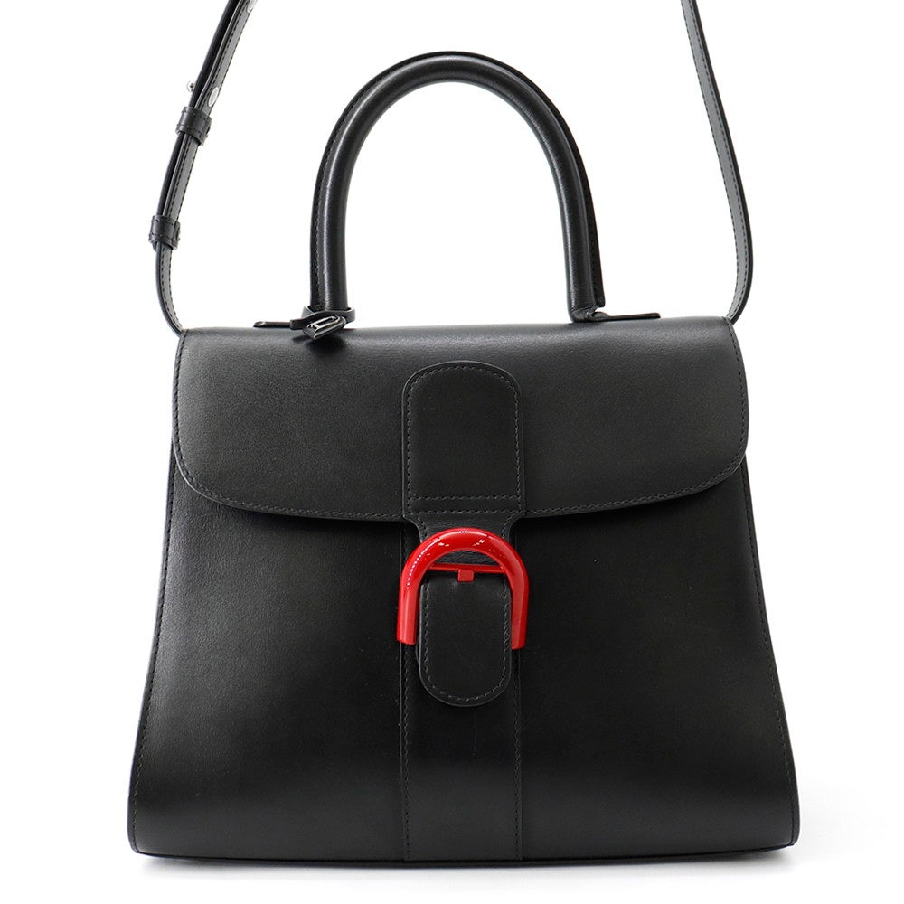 デルボー ハンドバッグ ブリヨンMM レザー Delvaux 2way 黒 | 中古