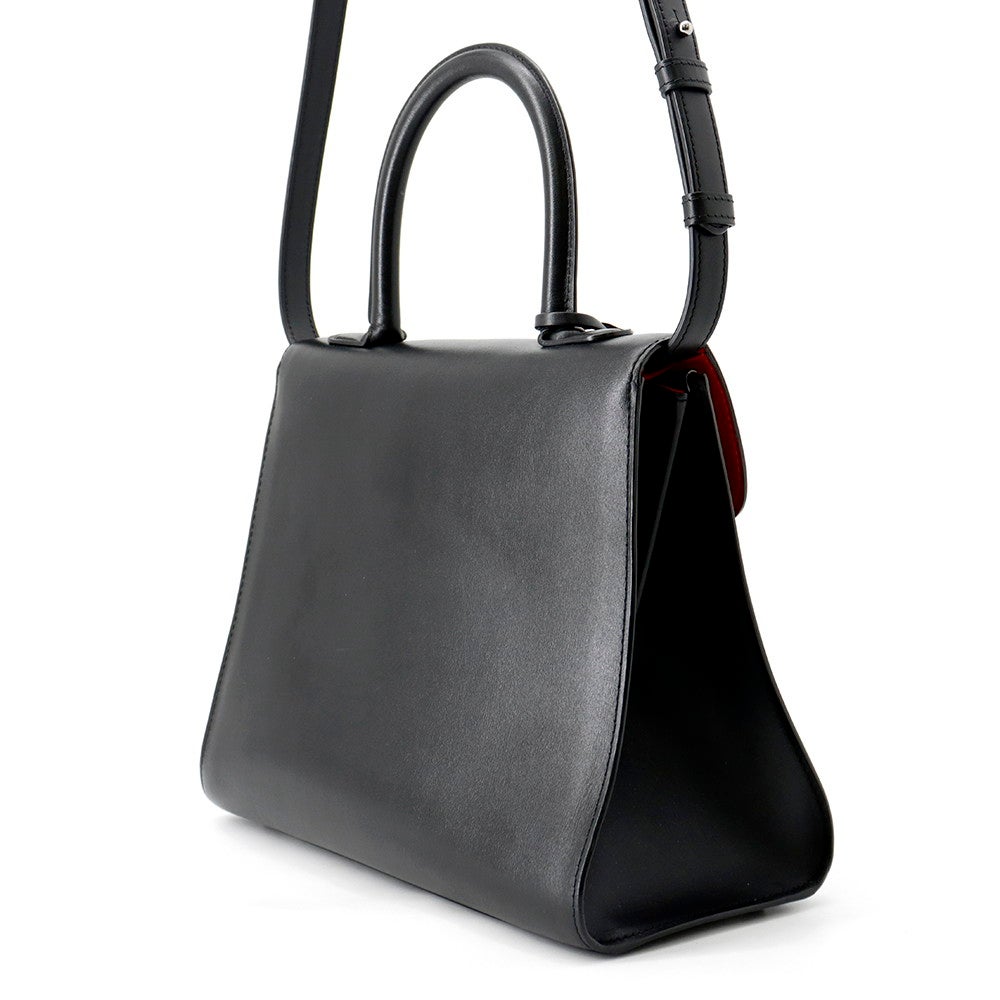 デルボー ハンドバッグ ブリヨンMM レザー Delvaux 2way 黒 | 中古