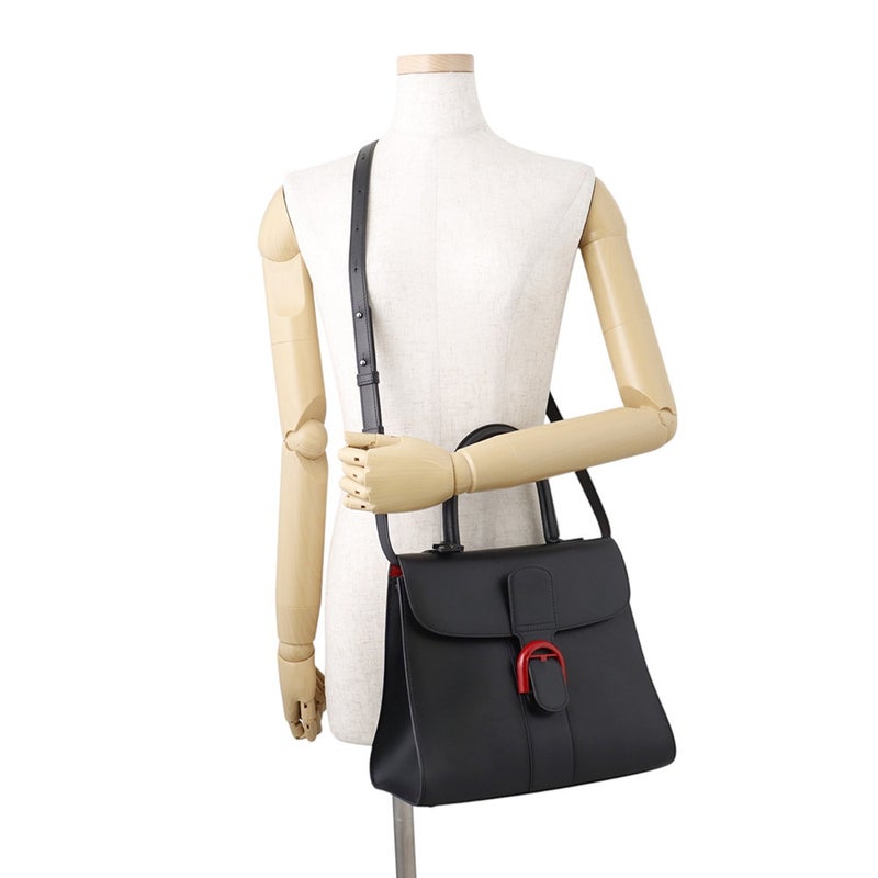 デルボー ハンドバッグ ブリヨンMM レザー Delvaux 2way 黒