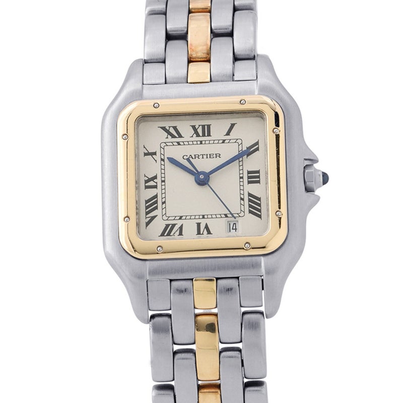 カルティエ パンテール MM 1ロウ K18YGイエローゴールド 83949 Cartier 腕時計 クォーツ アイボリー文字盤