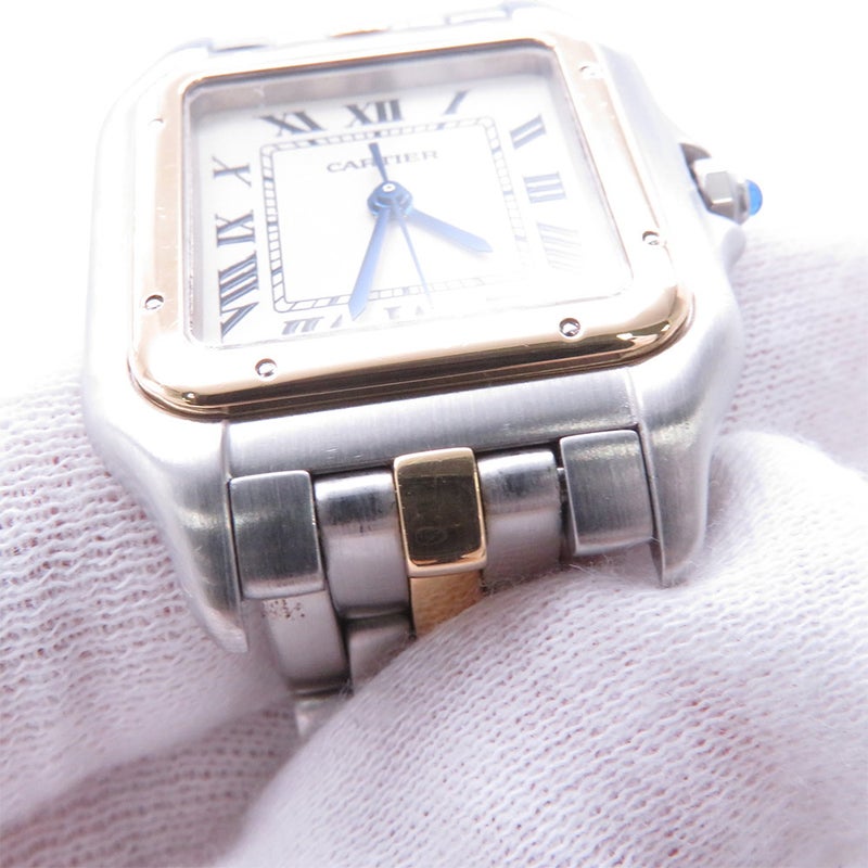 カルティエ パンテール MM 1ロウ K18YGイエローゴールド 83949 Cartier 腕時計 クォーツ アイボリー文字盤