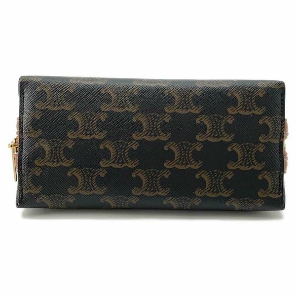 セリーヌ チェーンショルダーバッグ トリオンフ チェーンクラッチ 10E382 CELINE ポーチ ブラウン