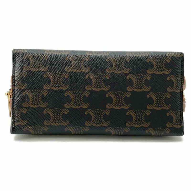 セリーヌ チェーンショルダーバッグ トリオンフ チェーンクラッチ 10E382 CELINE ポーチ ブラウン