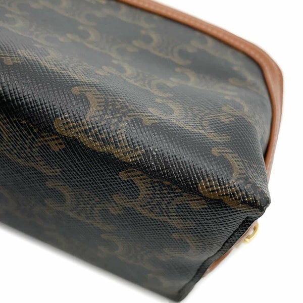 セリーヌ チェーンショルダーバッグ トリオンフ チェーンクラッチ 10E382 CELINE ポーチ ブラウン