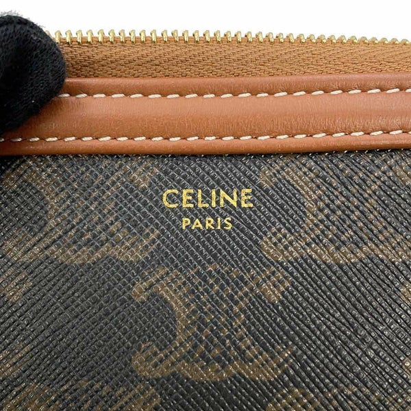 セリーヌ チェーンショルダーバッグ トリオンフ チェーンクラッチ 10E382 CELINE ポーチ ブラウン