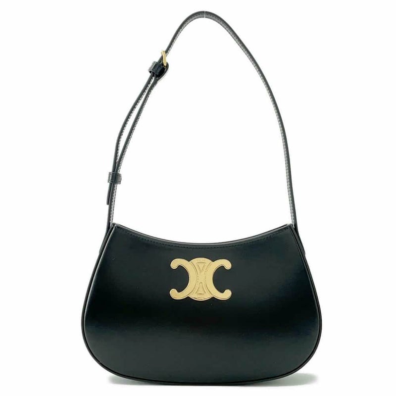 セリーヌ ショルダーバッグ ミディアム ティリー トリオンフ カーフレザー 115703 CELINE 黒 ワンショルダー