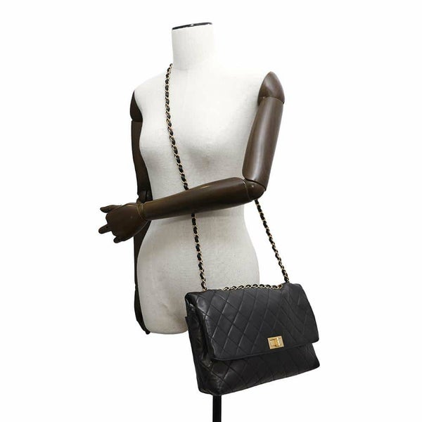 シャネル チェーンショルダーバッグ マトラッセ 2.55 ラムスキン A16522 CHANEL 黒