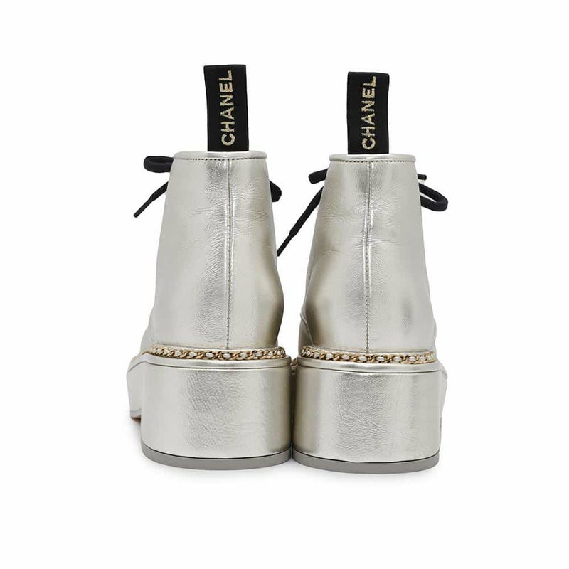 シャネル ショートブーツ ココマーク レースアップ レザー レディースサイズ37C G35367 CHANEL 靴