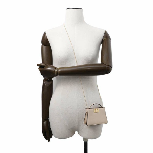 フェンディ チェーンショルダーポーチ ナノピーカブー レザー 7AR993 FENDI ポシェット バッグチャーム