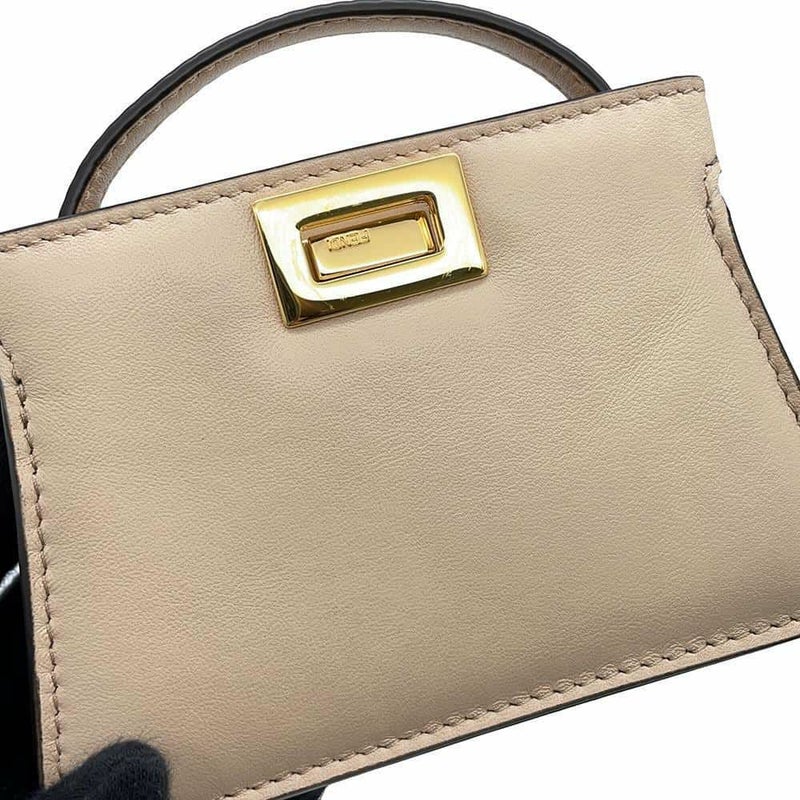 フェンディ チェーンショルダーポーチ ナノピーカブー レザー 7AR993 FENDI ポシェット バッグチャーム