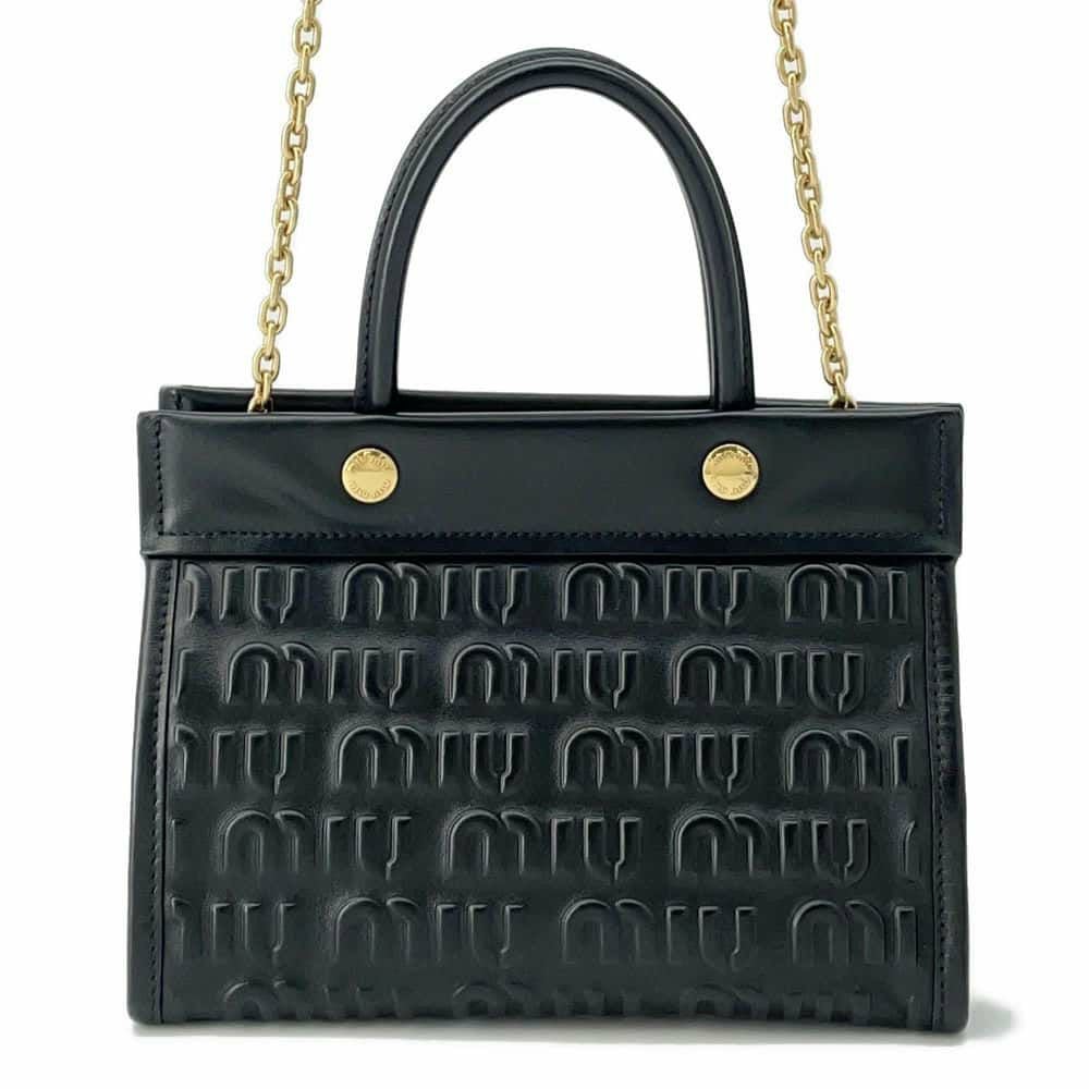 ミュウミュウ ハンドバッグ エンボスロゴ レザー 5BA243 Miu Miu 2way ミュウミュウ ハンドバッグ エンボスロゴ レザー 5BA243 Miu Miu 2way