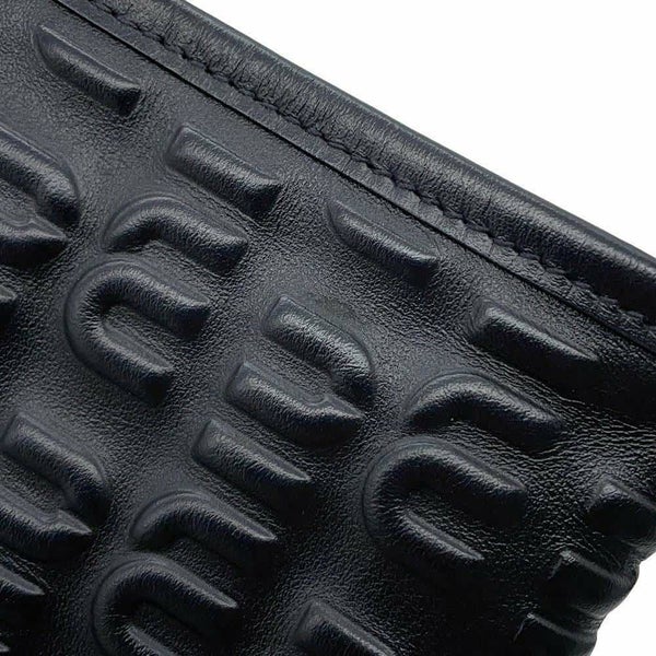 ミュウミュウ ハンドバッグ エンボスロゴ レザー 5BA243 Miu Miu 2wayショルダーバッグ 黒