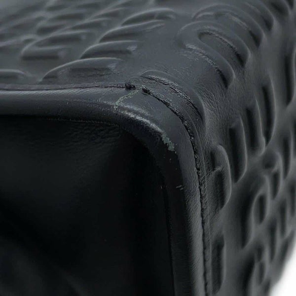 ミュウミュウ ハンドバッグ エンボスロゴ レザー 5BA243 Miu Miu 2wayショルダーバッグ 黒