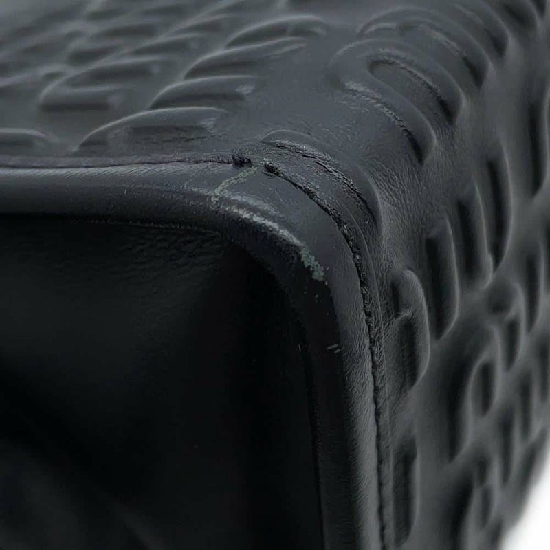 ミュウミュウ ハンドバッグ エンボスロゴ レザー 5BA243 Miu Miu 2wayショルダーバッグ 黒