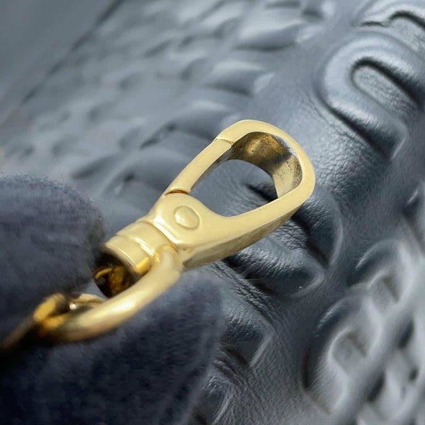 ミュウミュウ ハンドバッグ エンボスロゴ レザー 5BA243 Miu Miu 2wayショルダーバッグ 黒