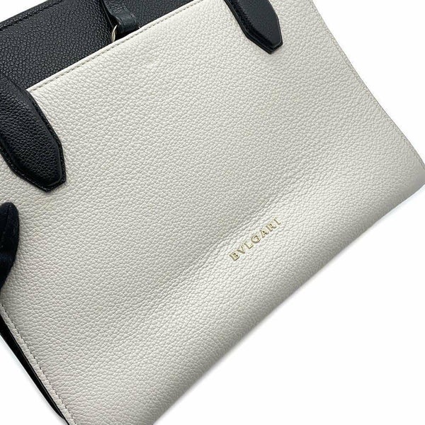 ブルガリ ハンドバッグ アルバ レザー BVLGARI 2wayショルダーバッグ 黒 白