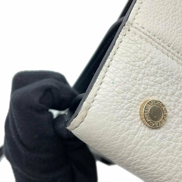 ブルガリ ハンドバッグ アルバ レザー BVLGARI 2wayショルダーバッグ 黒 白