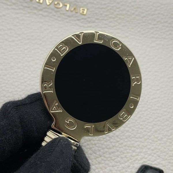 ブルガリ ハンドバッグ アルバ レザー BVLGARI 2wayショルダーバッグ 黒 白