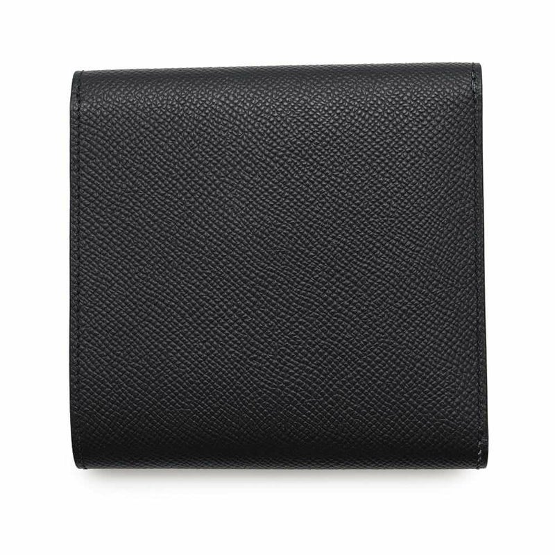 エルメス 三つ折り財布 クリック12 ブラック/シルバー金具 エプソン C刻印 HERMES 黒 財布
