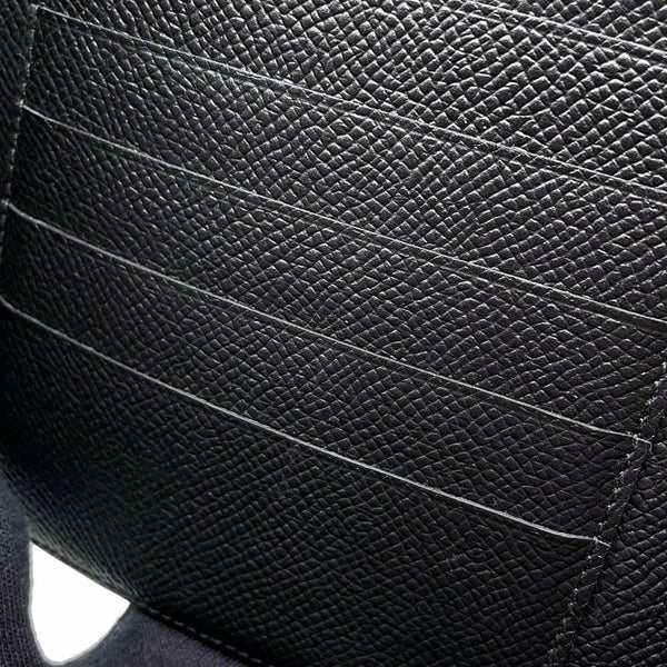 エルメス 三つ折り財布 クリック12 ブラック/シルバー金具 エプソン C刻印 HERMES 黒 財布