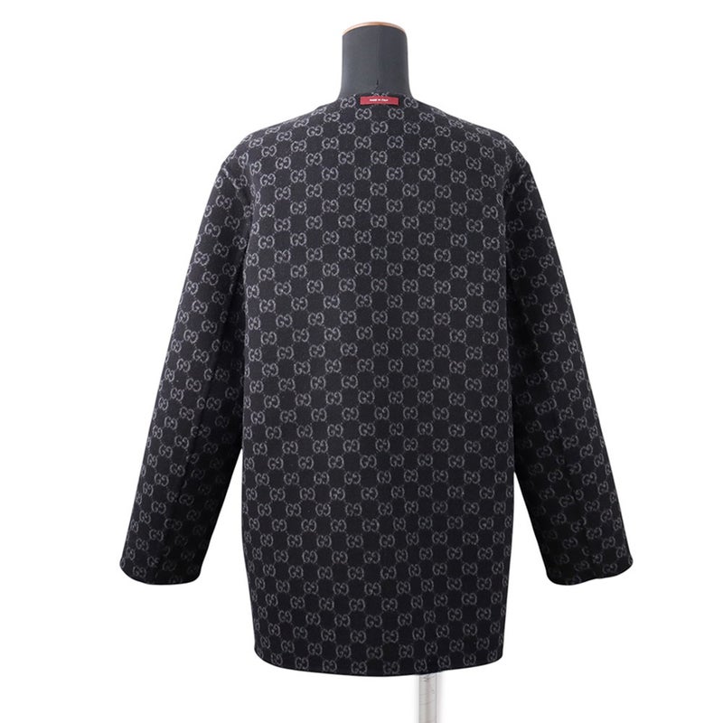 グッチ ジャケット リバーシブル ウールシルク レディースサイズ36 840657 GUCCI アウター 黒